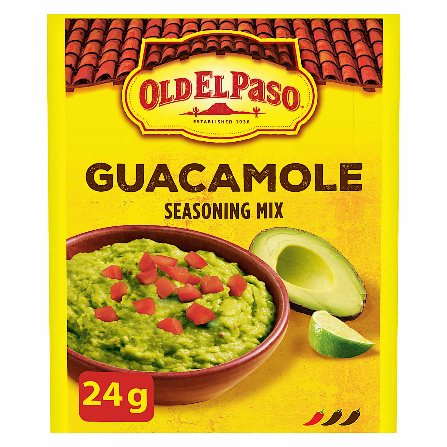 Packshots of Old El Paso Guacamole Seasoning Mix